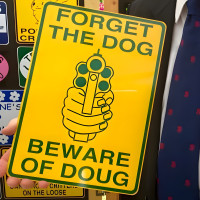 Personalized Forget the Dog Beware of Owner Aluminum Sign