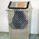 Diamond Plate Trash Can with Revolving Lid - 30 Gallon