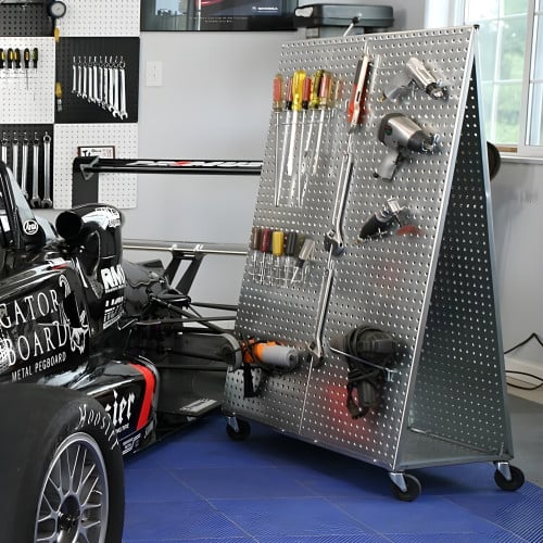 32" Long Rolling Pegboard Cart
