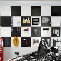 Checkerboard Metal Pegboard Wall Kit, 32x80 