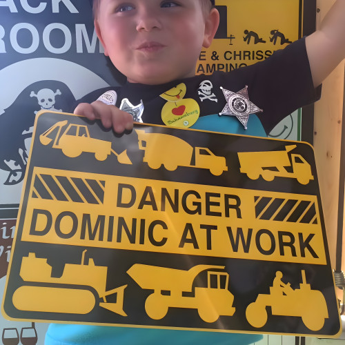 Personalized Aluminum Construction Sign