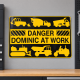Custom Danger Sign - Personalized Name At Work Aluminum