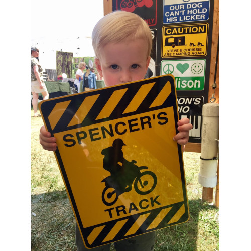 Personalized Aluminum Track Sign