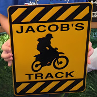 Personalized Motocross Dirt Bike Track Sign - Aluminum Caution
