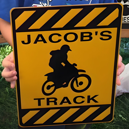 Personalized Aluminum Track Sign