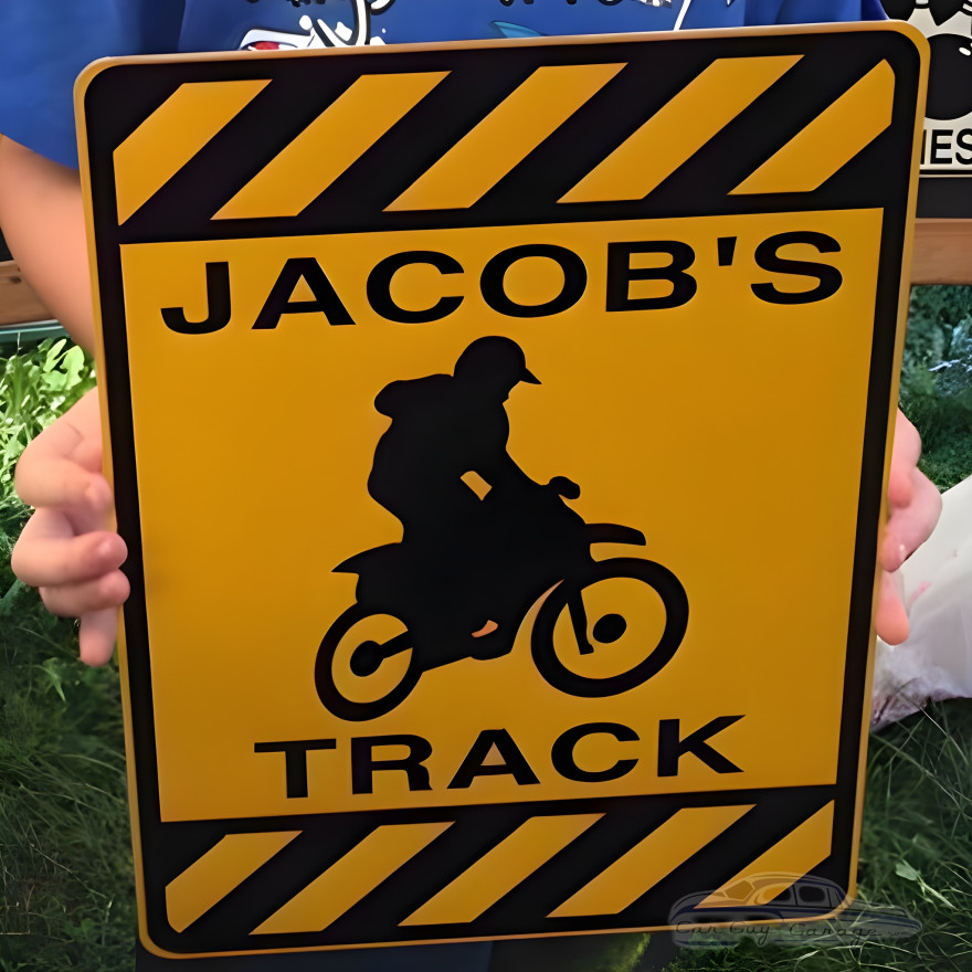 Personalized Aluminum Track Sign Personalized Aluminum Track Sign