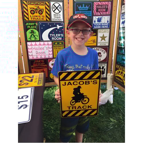 Personalized Aluminum Track Sign