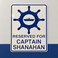 Personalized Parking Sign - Reserved for Captain Aluminum