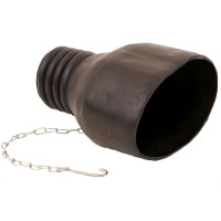 3.5x8.5 Oval Tailpipe Exhaust Hose Adapter Nozzle, 7 in Bell, Chain