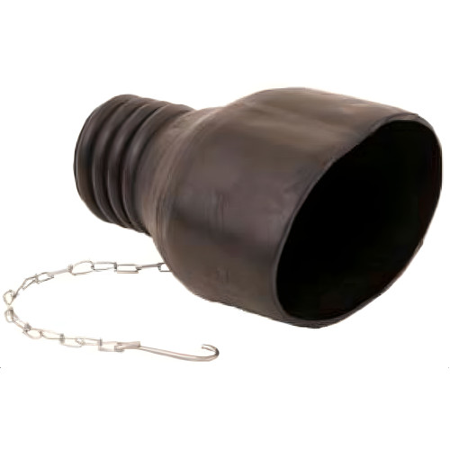 3.5x8.5 Oval Tailpipe Exhaust Hose Adapter Nozzle, 7 in Bell, Chain
