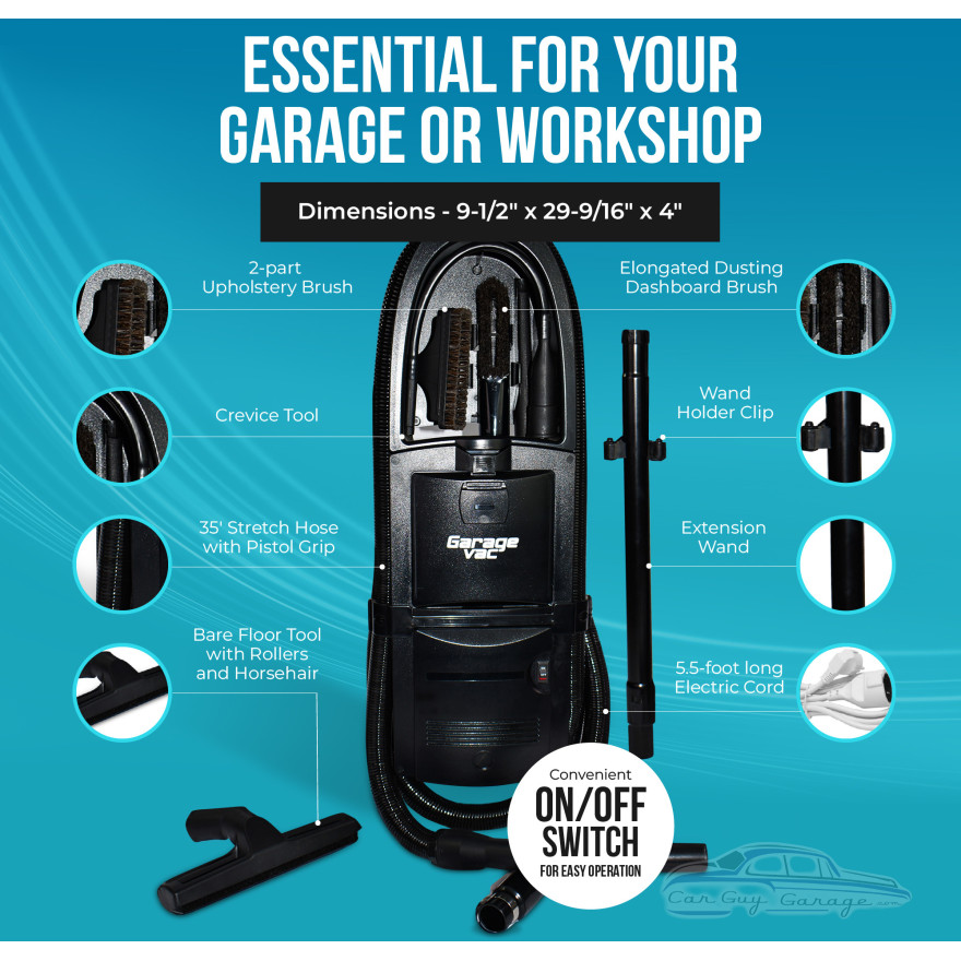 Black Garage Vacuum with Accessories Black Garage Vacuum with Accessories