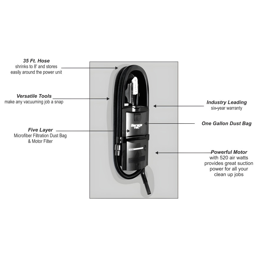Black Garage Vacuum with Accessories Black Garage Vacuum with Accessories