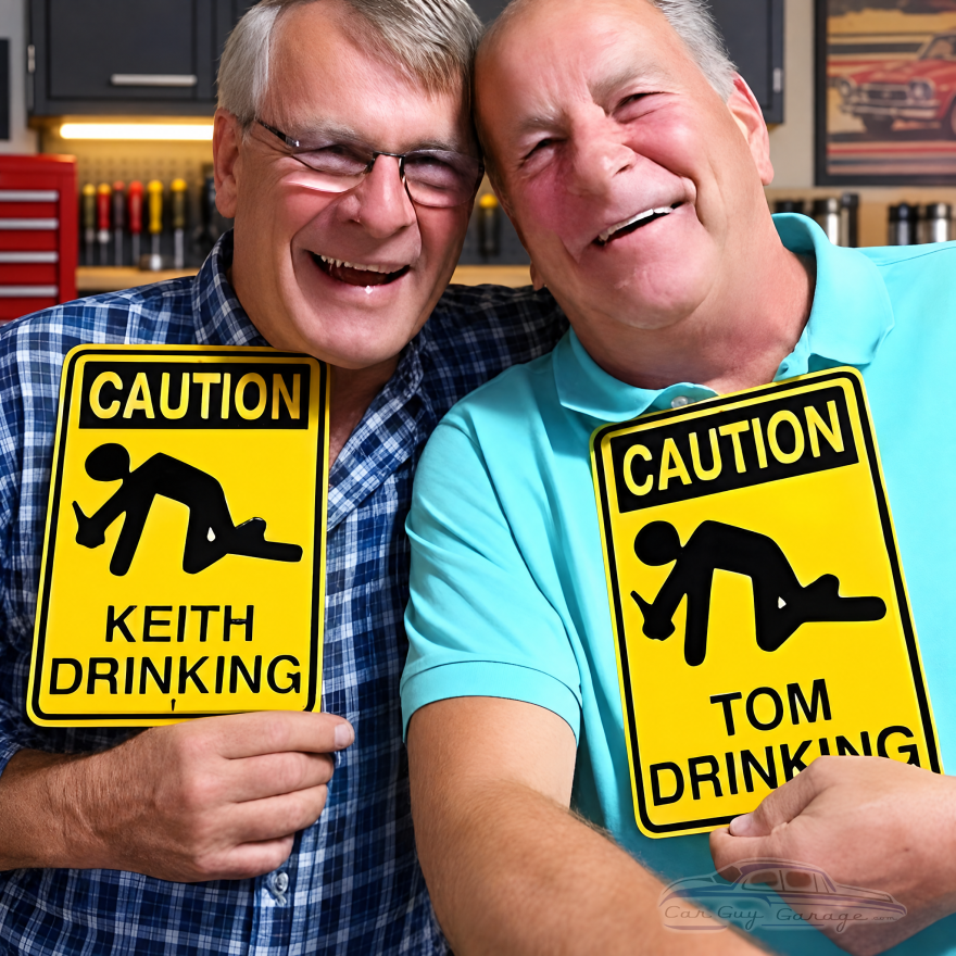 Personalized Caution Drinking Aluminum Bar Sign for Garages
