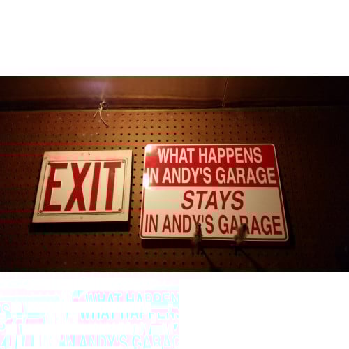 Personalized Aluminum What Happens In The Garage Sign