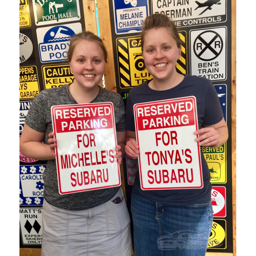 Personalized Aluminum Reserved Parking Sign Personalized Aluminum Reserved Parking Sign