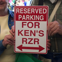Custom Aluminum Reserved Parking Sign - Personalized Name & Vehicle