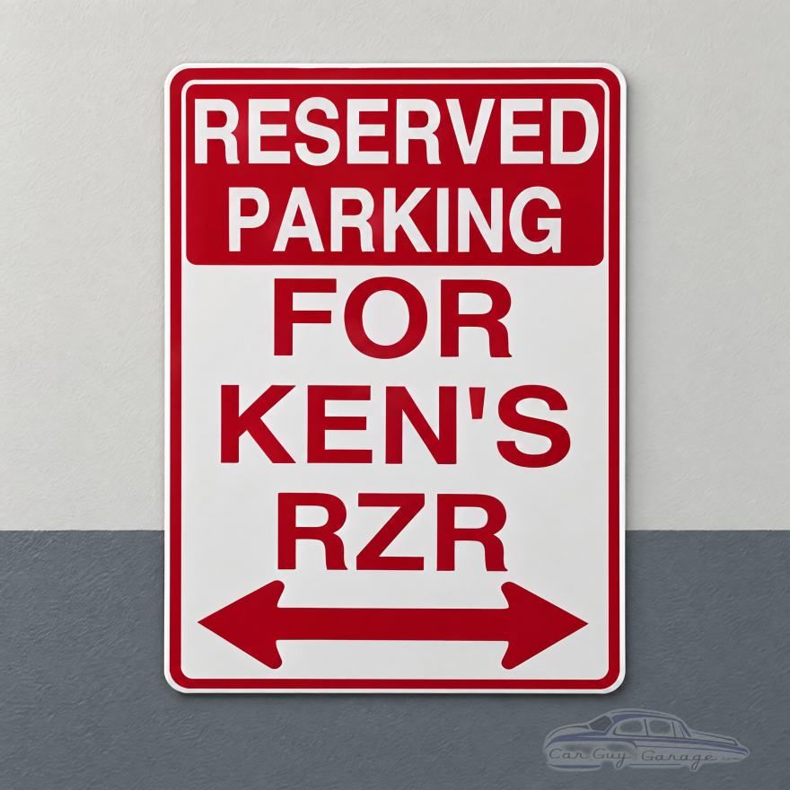 Custom Reserved Parking Sign - Personalized Aluminum