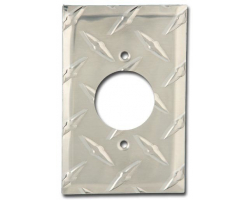 1 5/8 Inch Round Plug Outlet Diamond Plate Wall Plates