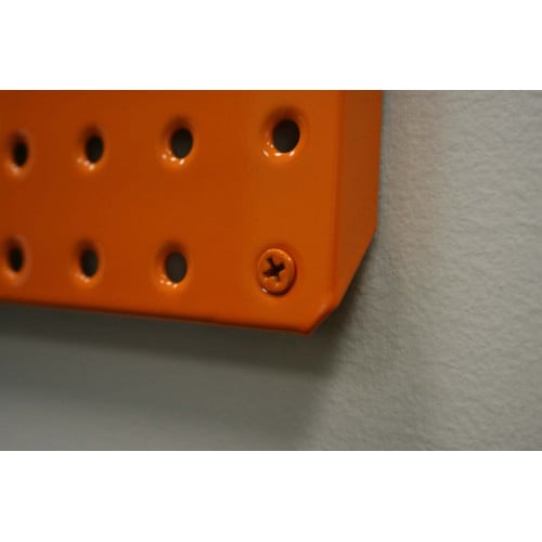 Two Orange Powdercoated 16" x 32" Metal Pegboard