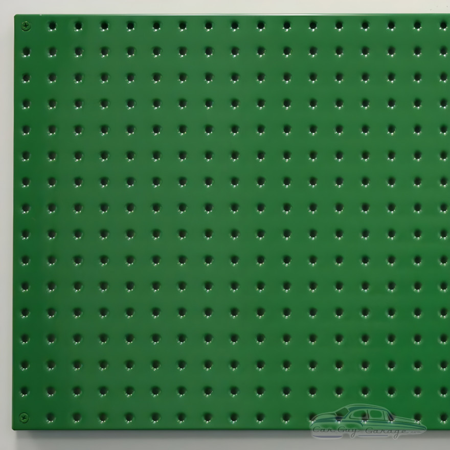 Two Green Powdercoated 16" x 32" Metal Pegboard Two Green Powdercoated 16" x 32" Metal Pegboard