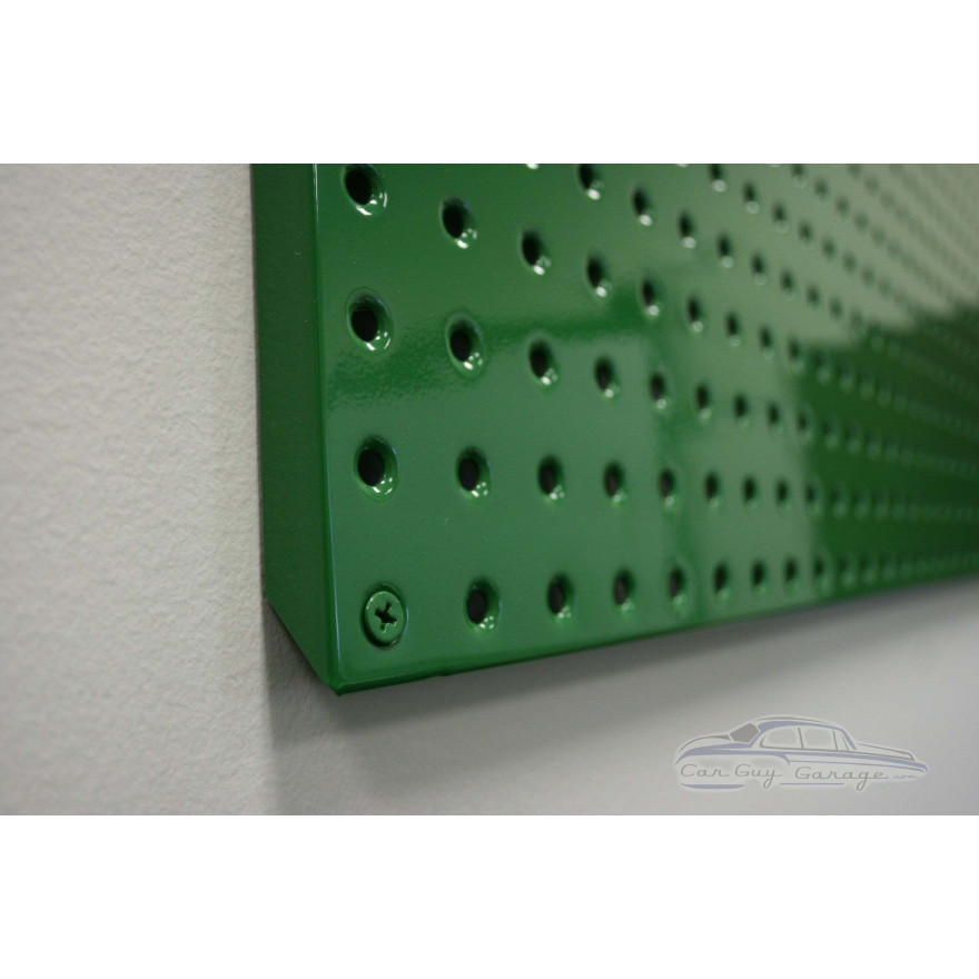 Two Green Powdercoated 16" x 32" Metal Pegboard Two Green Powdercoated 16" x 32" Metal Pegboard