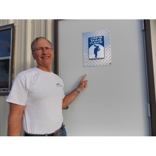 Diamond Plate Man Cave Personalized Sign