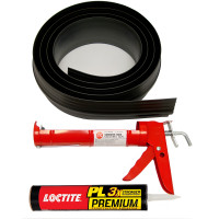 10 ft 3 in Garage Door Threshold Seal Kit - Black, Adhesive Included
