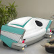 Turquoise 1957 Chevy with Black Couch Turquoise 1957 Chevy with Black Couch