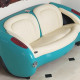 1957 Sea Green Corvette with Bright White Leather Couch