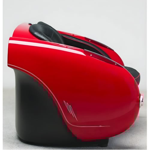 1957 Classic Red Corvette with Black Leather Couch