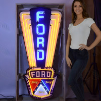 Ford Jubilee Crest Dealer-Style Vertical Neon Sign - 28" x 59"