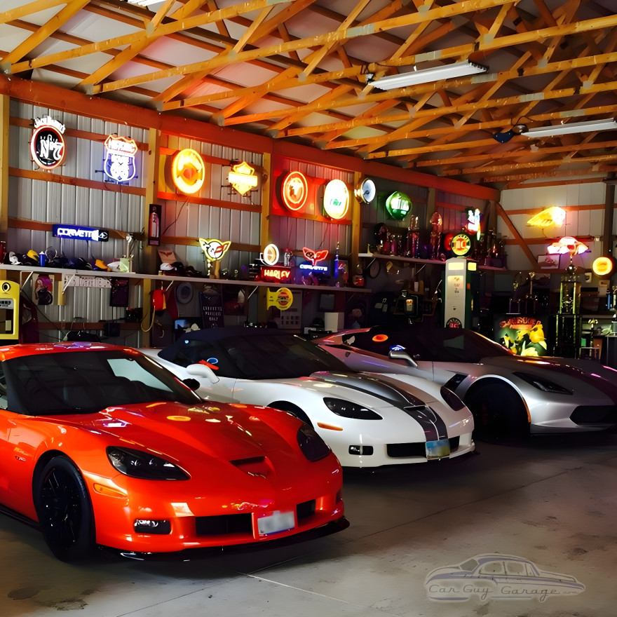 Corvette C6 Flags Neon Sign With Backing Corvette C6 Flags Neon Sign With Backing