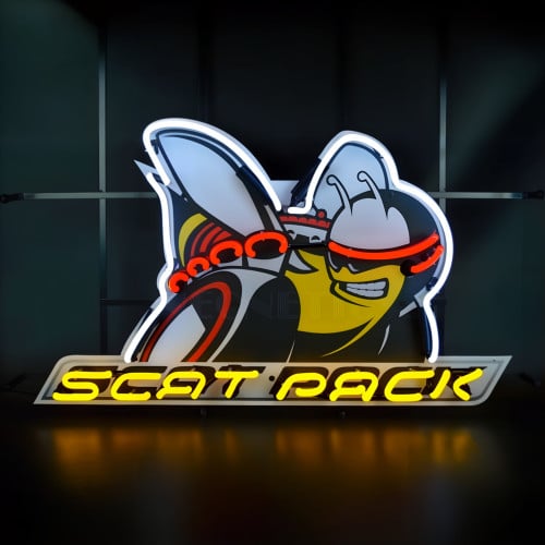 Dodge Scat Pack Neon Sign With Backing