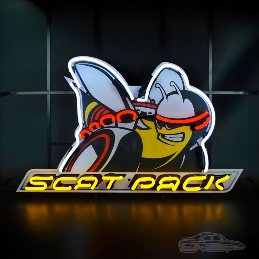 Dodge Scat Pack Neon Sign With Backing Dodge Scat Pack Neon Sign With Backing
