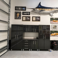 Black Modular 6-Piece Garage Cabinet Set with Tall, Wall & Drawer Base