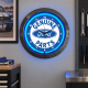 Ford Genuine Parts Blue Neon Wall Clock - 15 Inch Round