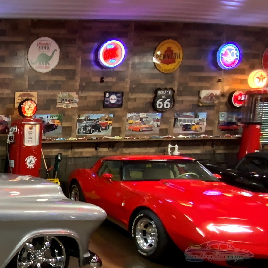 C1 Corvette Neon Sign With Blue Outer Ring C1 Corvette Neon Sign With Blue Outer Ring