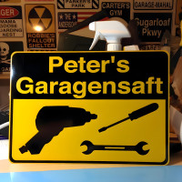 Personalized Aluminum Garage Sign - Weatherproof Workshop Plaque