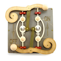 Gray Double Toggle Decorative Mechanical Wood Light Switch Cover Plate