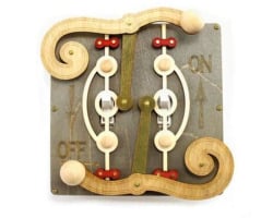 Gray Double Toggle Fulcrum Light Switch Plate