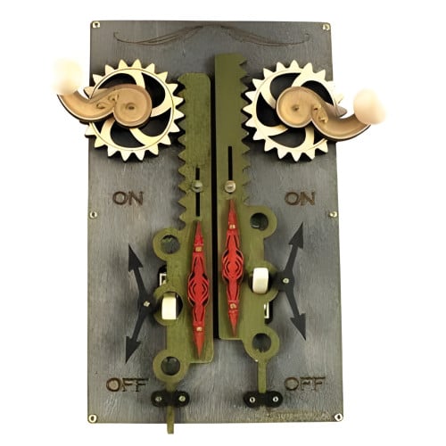 Gray Double Toggle Rack and Pinion Light Switch Plate