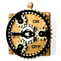 Kinetic Planetary Gear Wooden Light Switch Cover Plate - Single Toggle