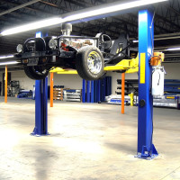 9,000 lb 2-Post Clear-Floor Asymmetric Car Lift for Shops