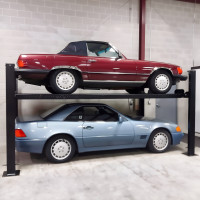 9,000 lb 4-Post Deluxe Car Storage Lift, Extended Length and Height
