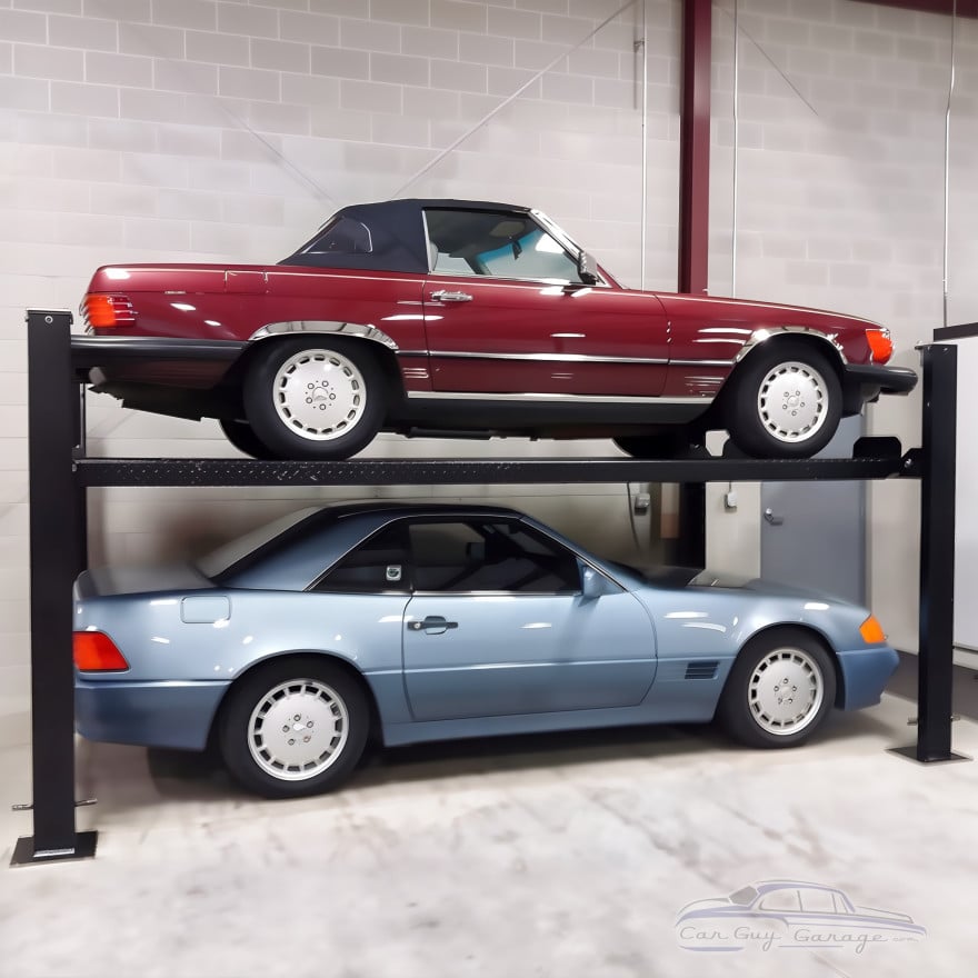9,000 lb 4-Post Deluxe Car Storage Lift, Extended Length and Height