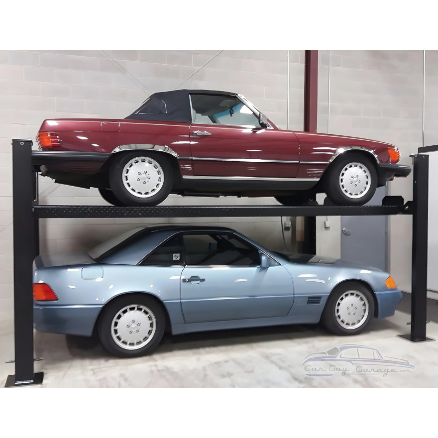 9,000 lb Four Post Deluxe Storage Car Lift with Extended Length and Height 9,000 lb Four Post Deluxe Storage Car Lift with Extended Length and Height
