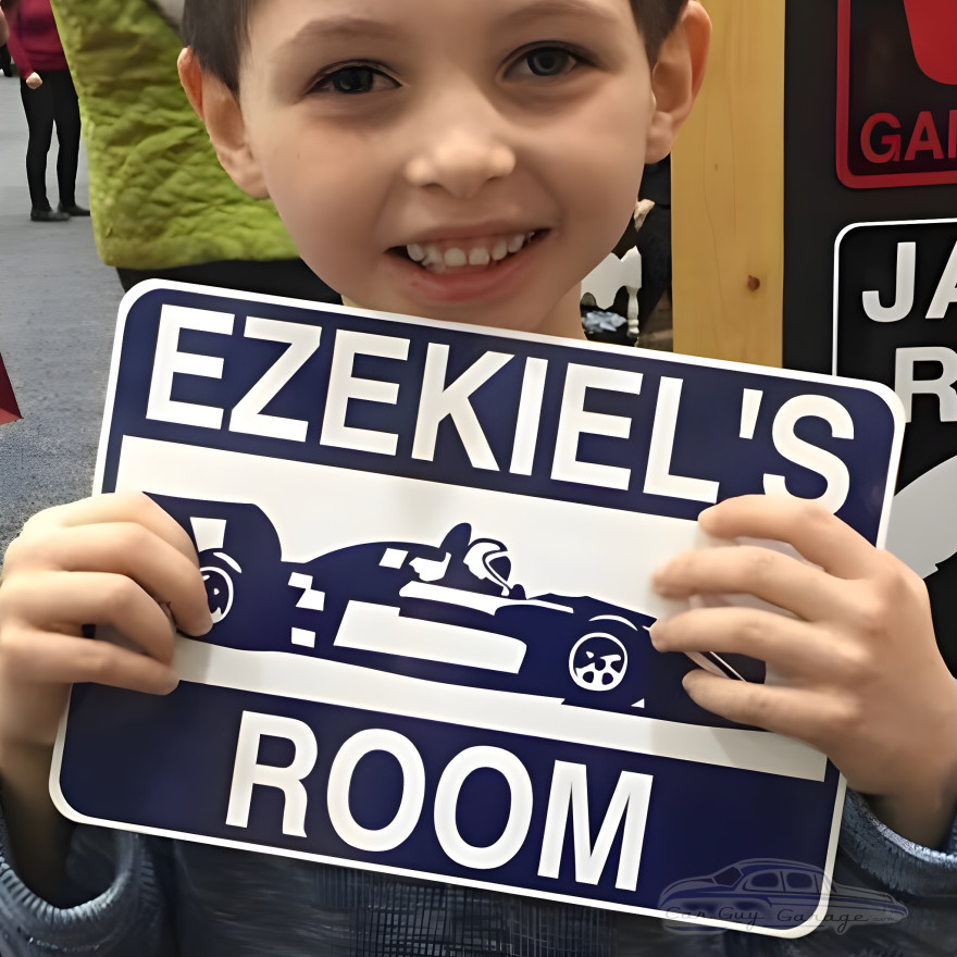 Personalized Aluminum Race Car Sign Personalized Aluminum Race Car Sign