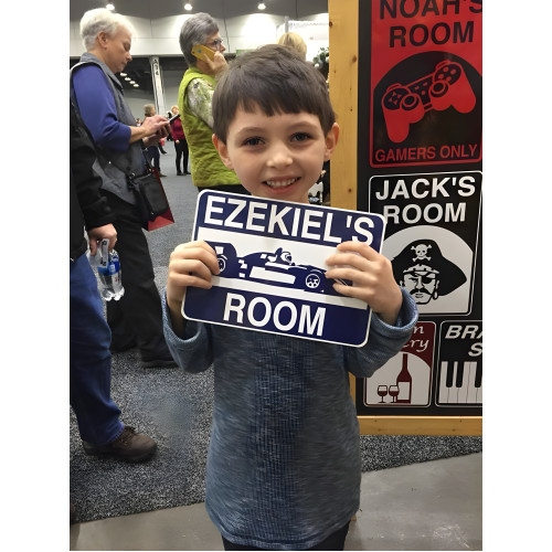 Personalized Aluminum Race Car Sign