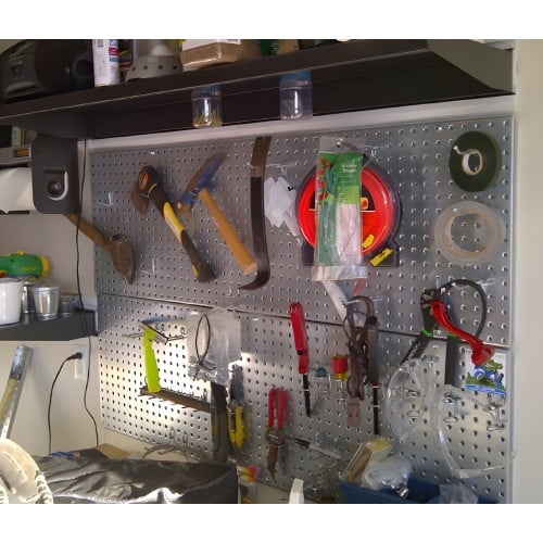 Two 16" x 32" Galvanized Metal Pegboards