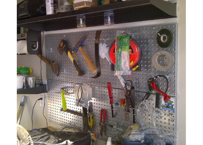 Two 16" x 32" Galvanized Metal Pegboards
